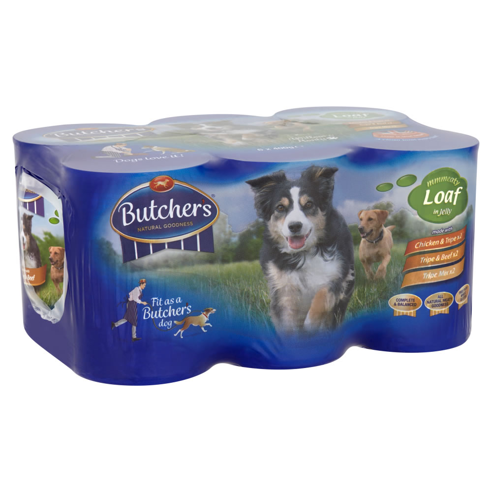 Butchers Tripe in Jelly Tinned Dog Food 6 x 400g Image 1