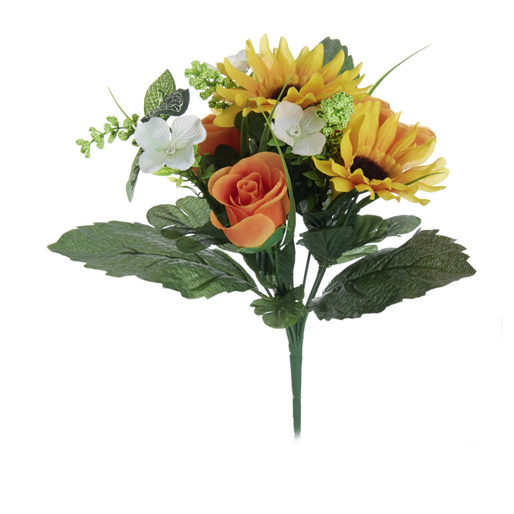 Wilko Mixed Sunflower Bunch of Artificial Flowers Add colour and style to your home with a beautiful floral display. Our bunch of sunflowers is perfect for creating stunning floral displays around the home.  Colours, specifications and designs may vary due to the nature of the product. Wilko Mixed Sunflower Bunch of Artificial Flowers