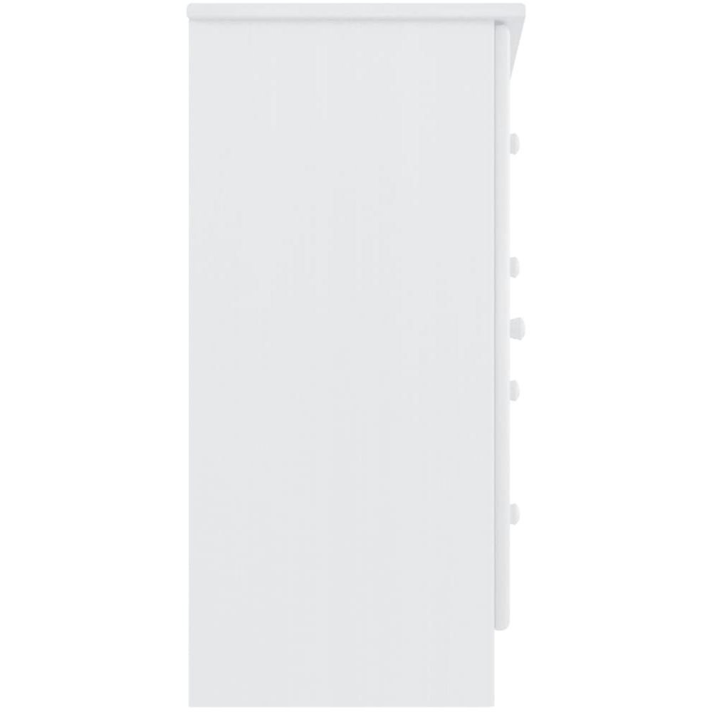 vidaXL Single Door 3 Drawer White Solid Pine Wood Sideboard Image 5