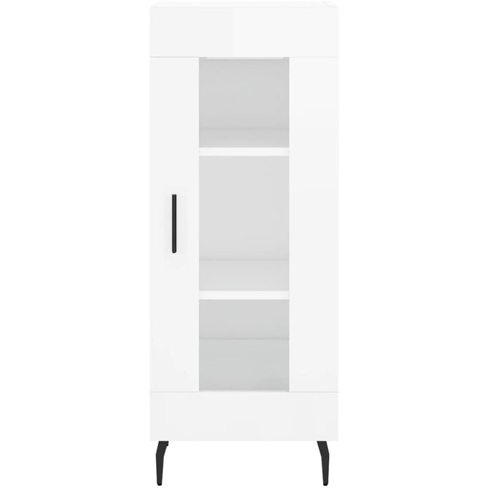 vidaXL Single Door High Gloss White Sideboard Image 5