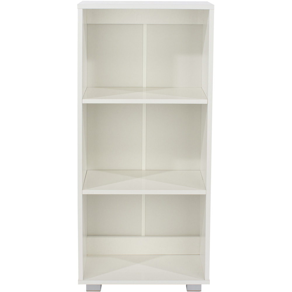 Core Products Lido 2 Shelves White Low Narrow Bookcase Image 3