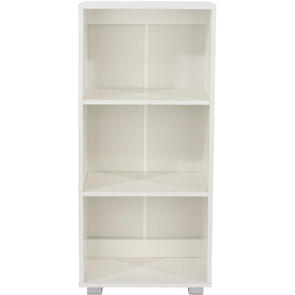 Core Products Lido 2 Shelf White Low Narrow Bookcase Image 3