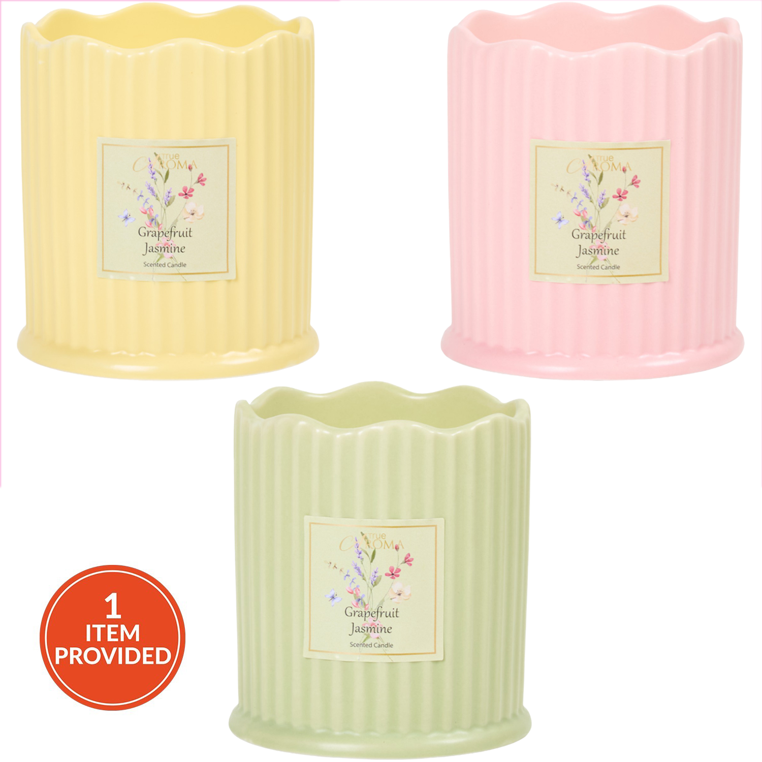 Grapefruit and Jasmine Scalloped Scented Candle Image 1