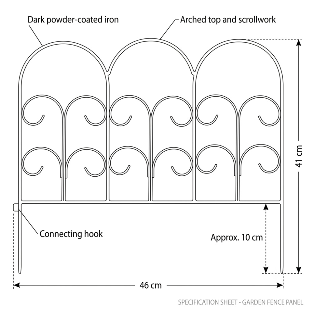 Garden Gear Alderley Scalloped 46 x 41cm 2 Pack Metal Garden Border Image 5
