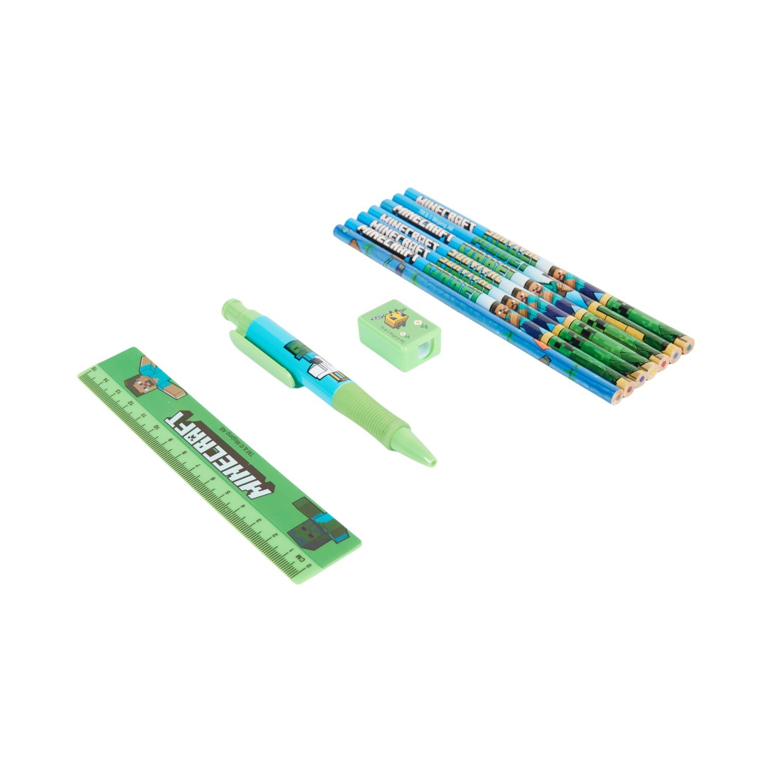 Green and Blue Minecraft Stationery Set Green Image 3