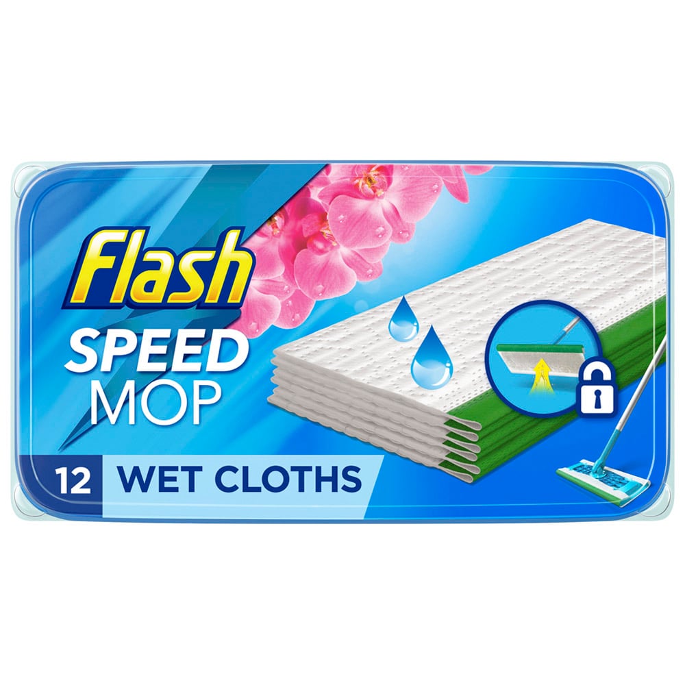Flash Speedmop Wet Cloths Refill Replacement Pads 12 Pack Case of 6 Image 2