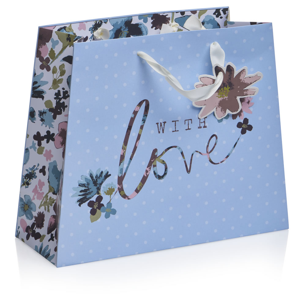 Wilko Medium Floral With Love Gift Bag Image