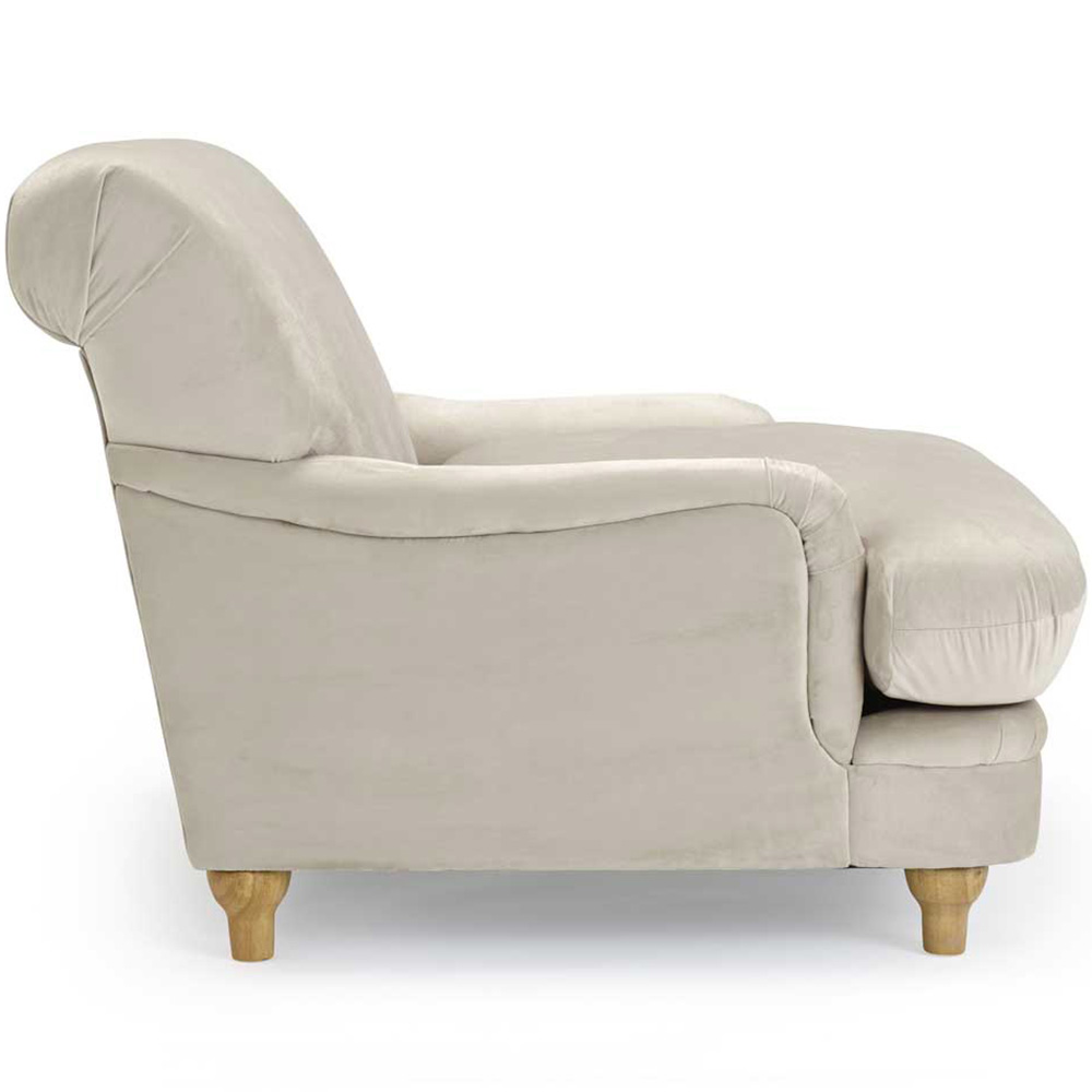 Plumpton Beige Velvet Chair Image 3