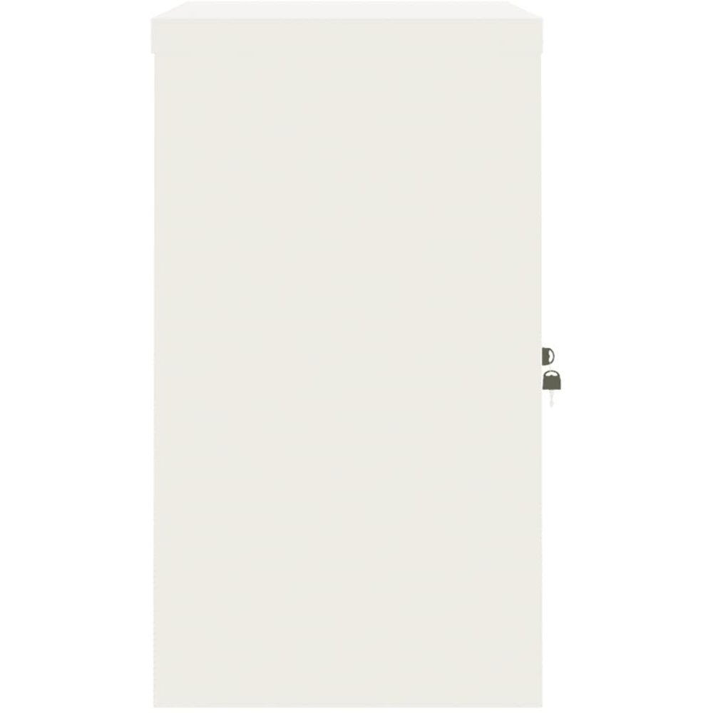 vidaXL 2 Door White Metal Lockable File Cabinet Image 5