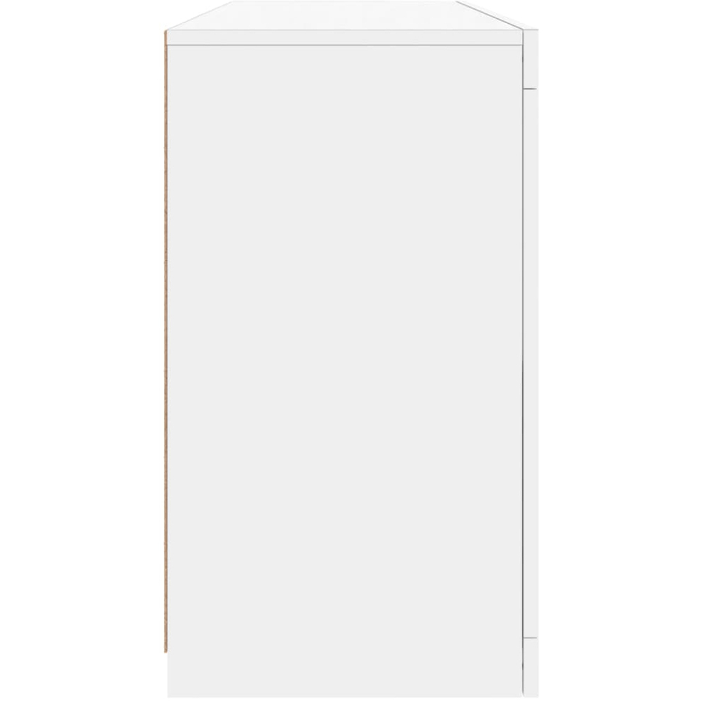 vidaXL 4 Door 6 Shelf White LED Sideboard Image 7