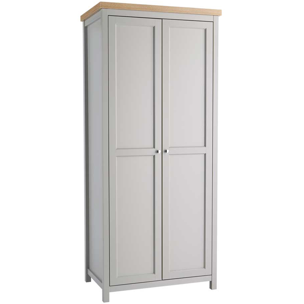 Home Source Avon 2 Door Grey Wardrobe Image 2