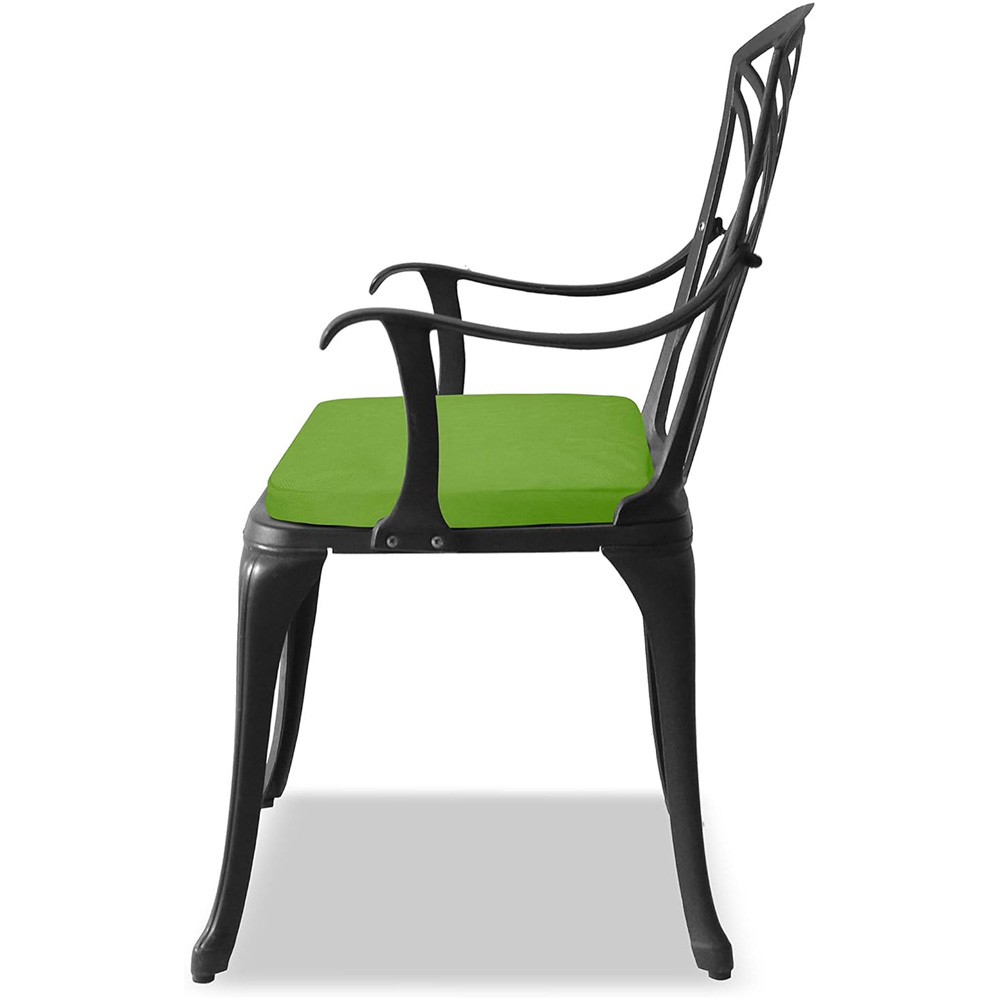 Centurion Oshowa 2 Seater Black and Green Cast Aluminium Garden Bistro Set with Cushions Image 6