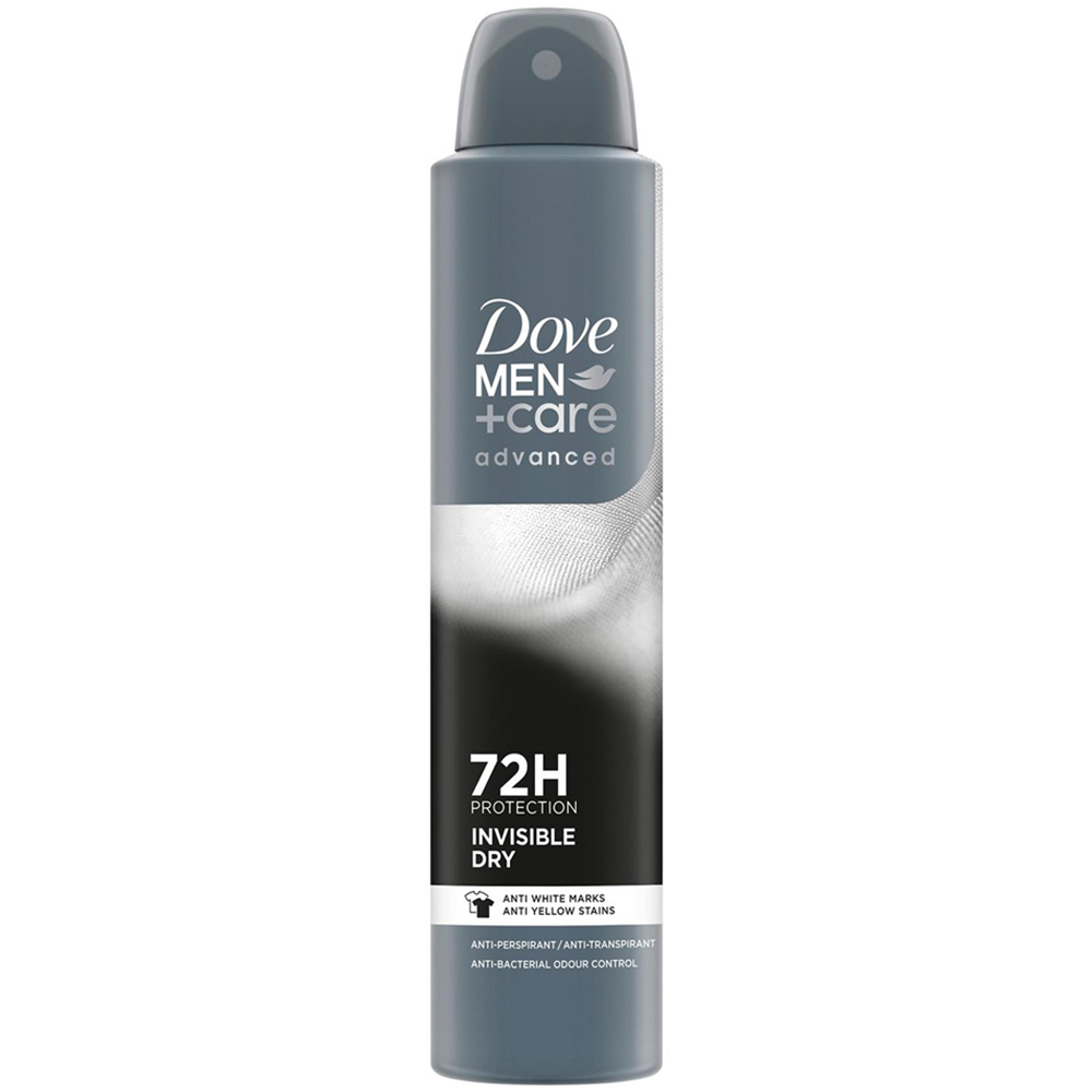 Dove Men+Care Advanced Invisible Dry Anti-Perspirant Deodorant Aerosol 200ml 18 Pack Image 2