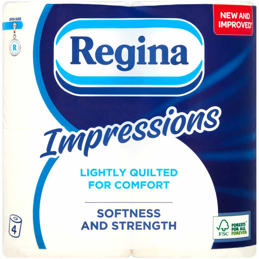 Regina Impressions Toilet Tissue 4 Rolls 3 Ply Image