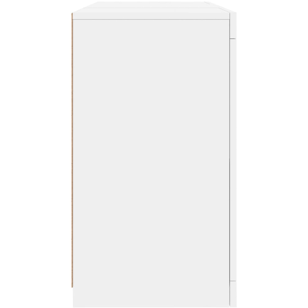 vidaXL 2 Door 8 Shelf White LED Sideboard 3 Piece Image 5