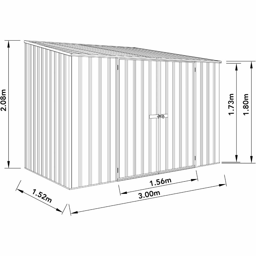 Mercia 10 x 5ft Absco Space Saver Pent Metal Garden Shed Image 9
