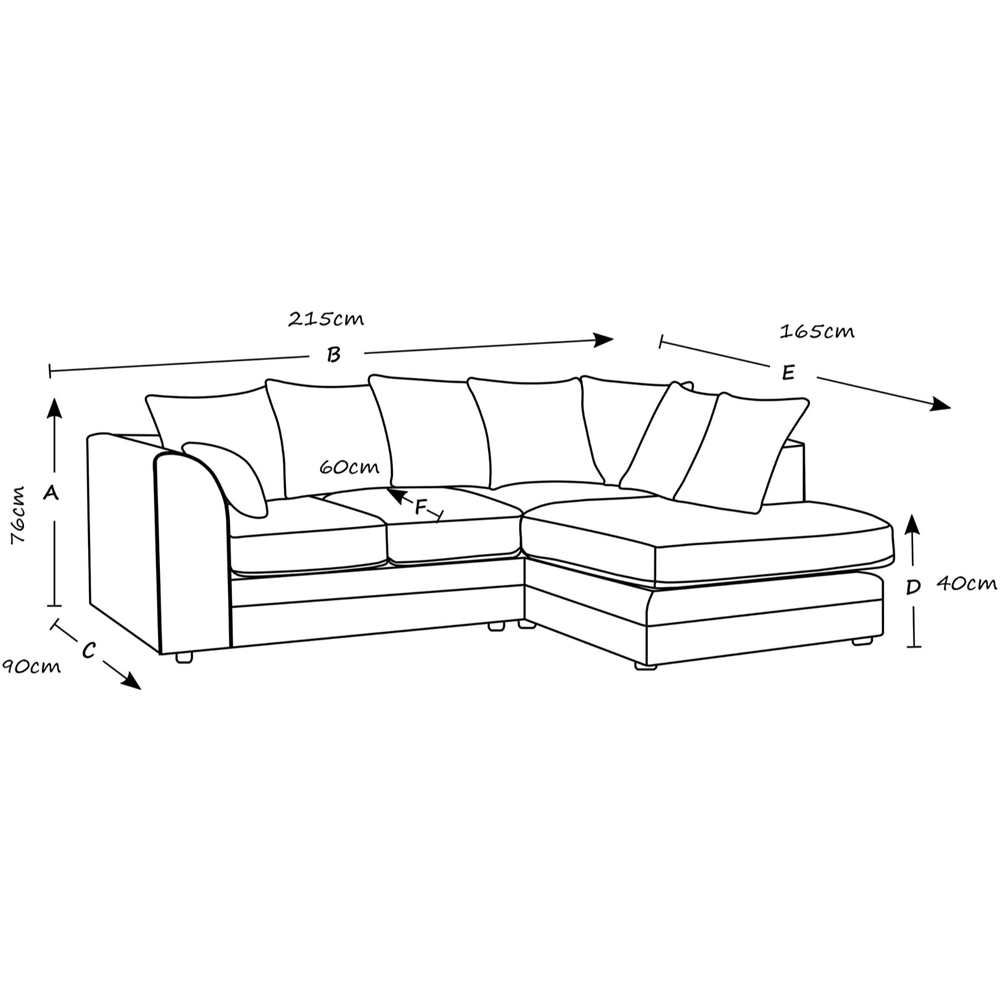 Portland Canolo Luxury 3 Seater Cream Jumbo Cord Right Hand Corner Chaise Sofa Image 3