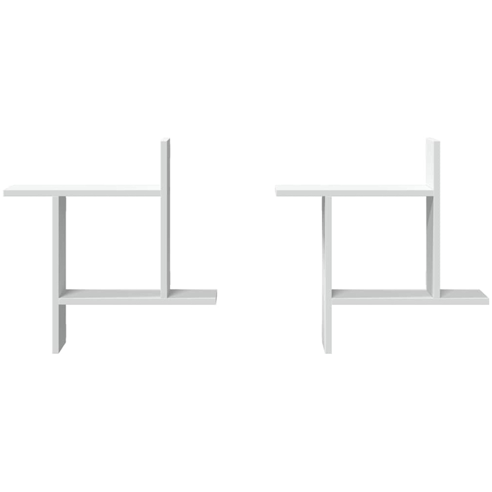 vidaXL 50cm Set of 2 White Floating Wall Shelf Image 4