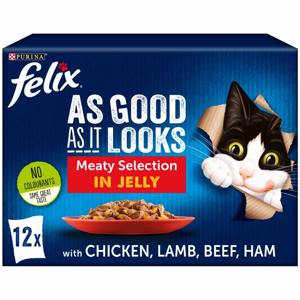 Purina Felix As Good As It Looks Meaty Selection in Jelly Cat Food 100g Case of 4 x 12 Pack Image 2