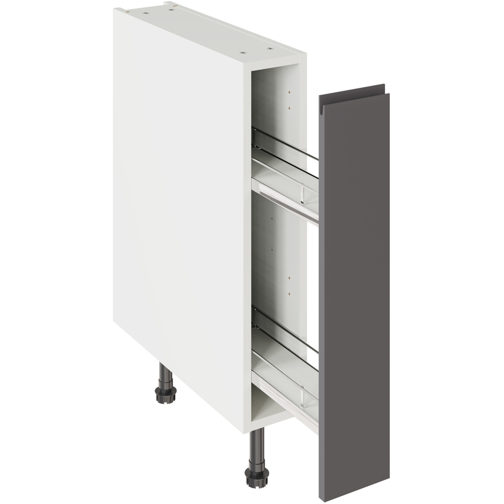 Kitchen Kit J-Pull Matt Graphite Base Kitchen Cabinet Pull-Out Flatpack 150mm Image 1