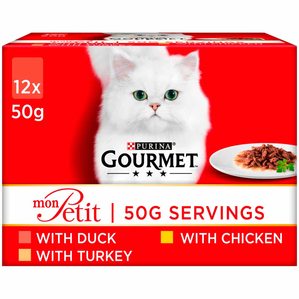 Gourmet Mon Petit Poultry Variety Cat Food Pouches 12 x 50g Image 1