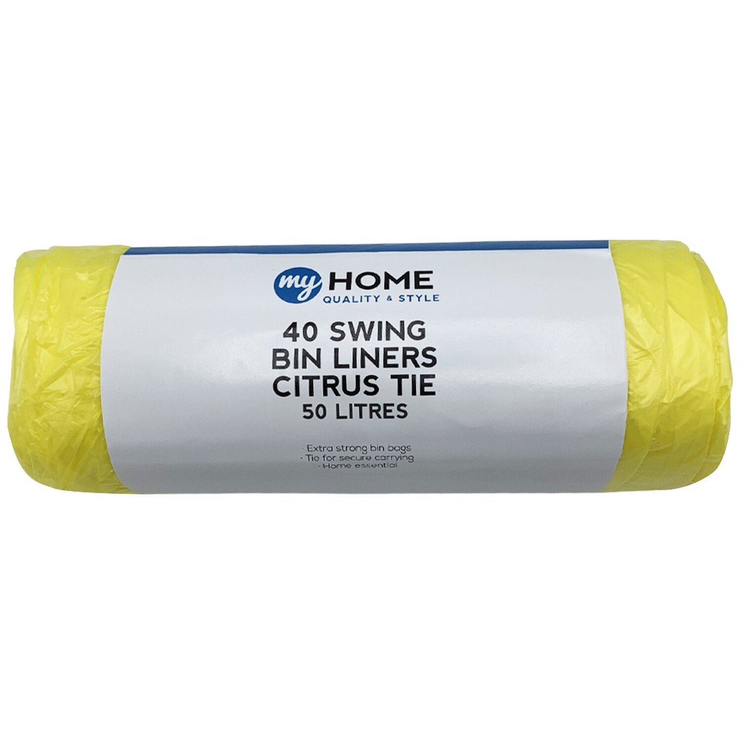 My Home Pack of 40 Swing Bin Liners Tie 50L - Citrus Image