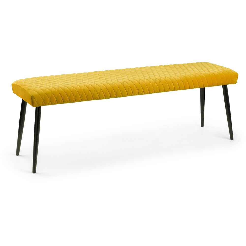 Julian Bowen Luxe 2 Seater Mustard Low Dining Bench Image 2