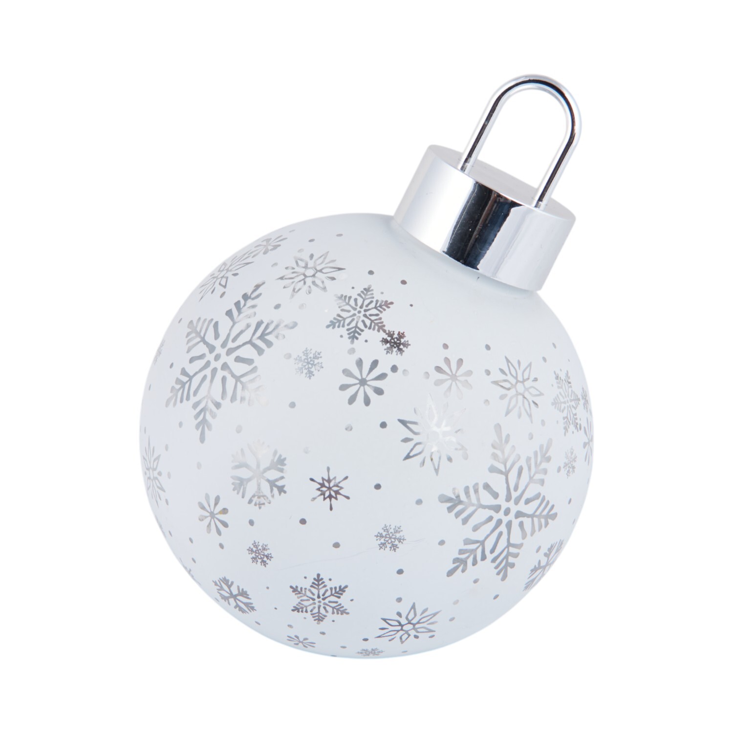 Snowflake LED Bauble Decoration White Image 2