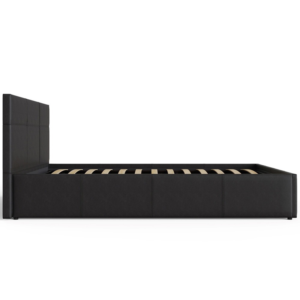 GFW Small Double Black Faux Leather Side Lift Ottoman Bed with Bonnell Mattress Image 7