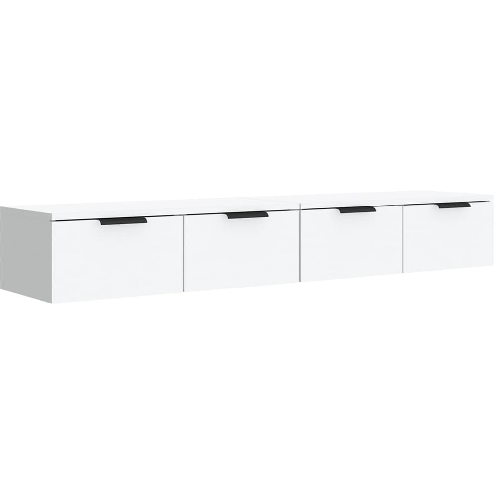 vidaXL 2 Drawer White Wall Cabinet Set of 2 Image 2