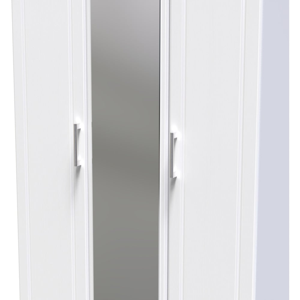 Crowndale Kent 3 Door White Ash and Modern Oak Mirror Wardrobe Image 5