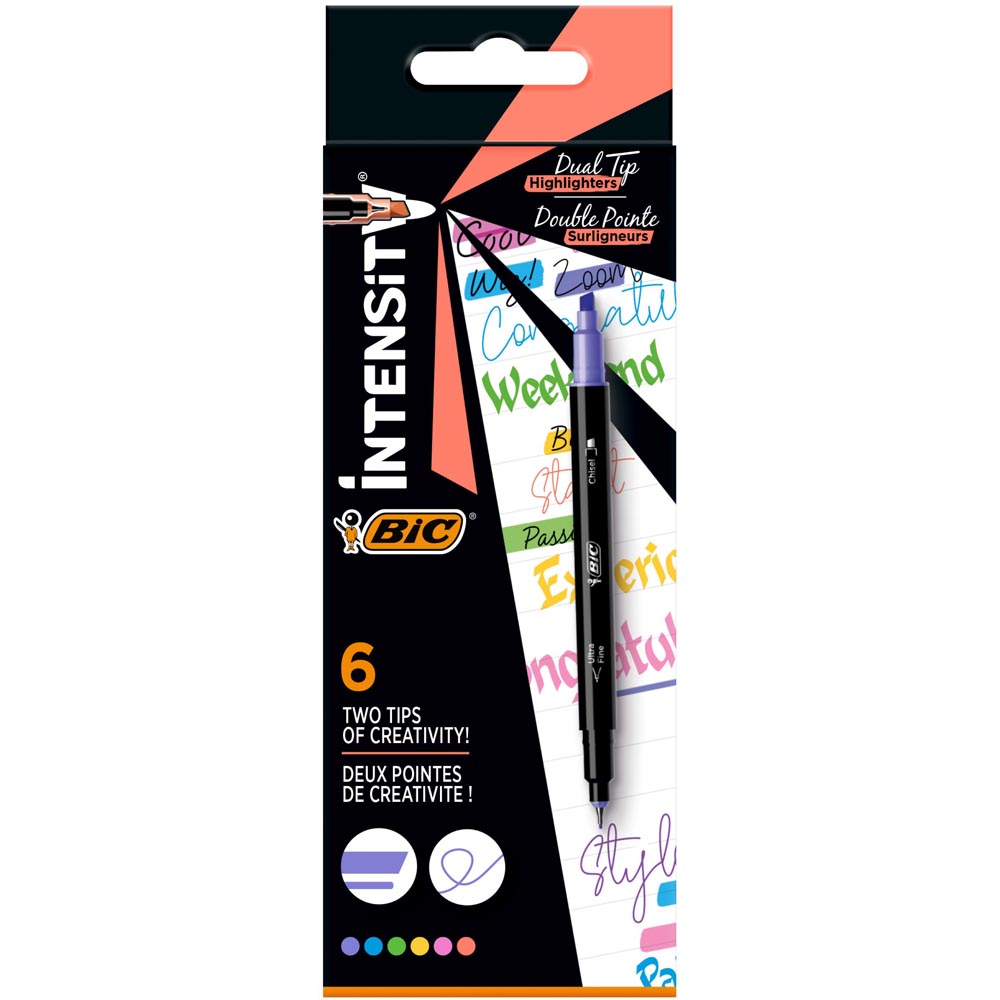 BIC Intensity Dual Tip Highlighter 6 Pack Image 1