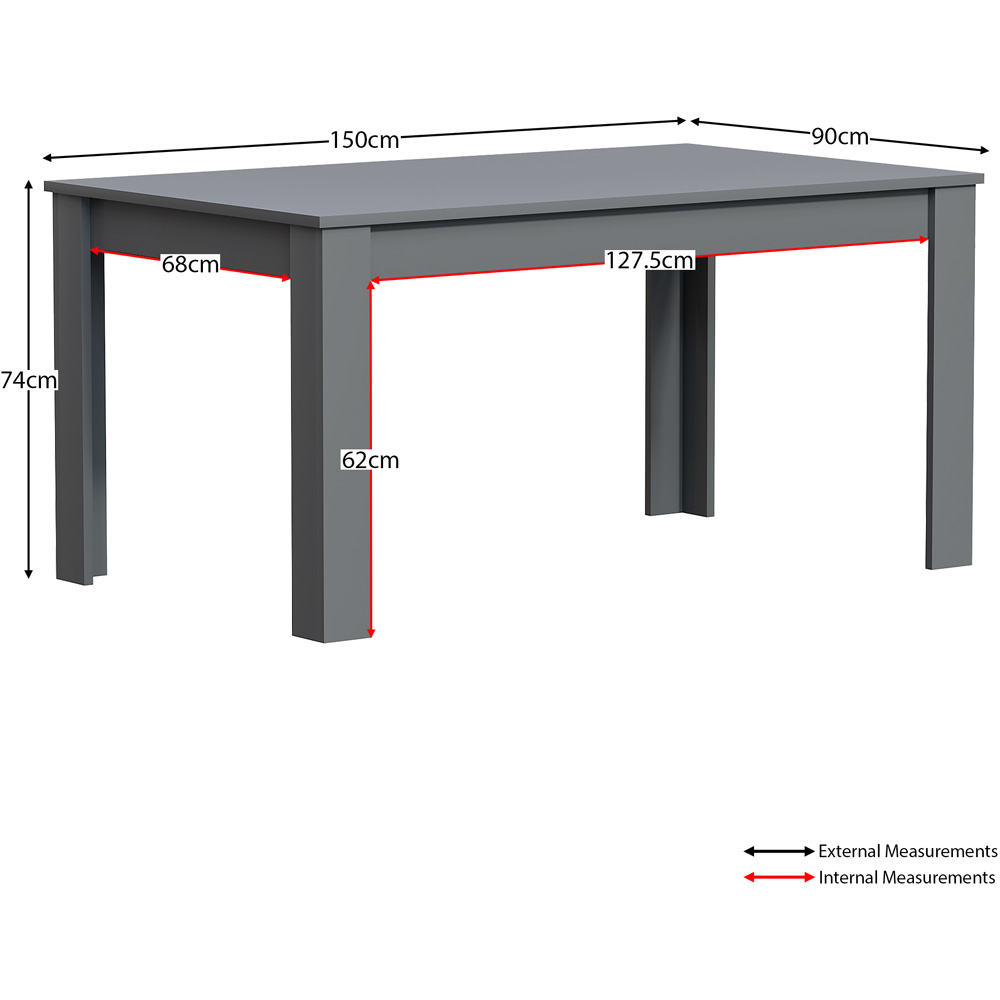 Vida Designs Medina 6 Seater Dining Table Grey Image 8