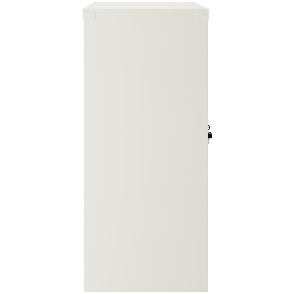 vidaXL 2 Door 3 Shelf White Steel Lockable Office File Cabinet Image 5
