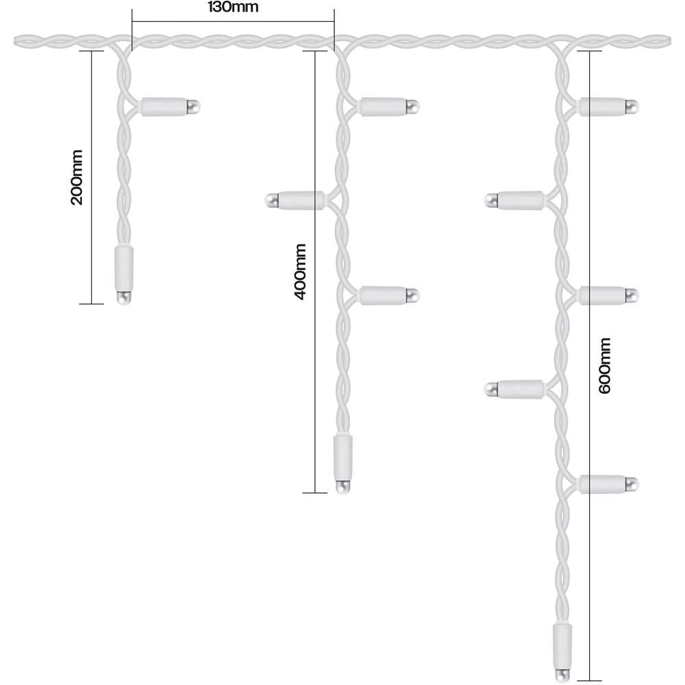 Eagle Connect 180 Cool White LED White Icicle Light 6m Image 7