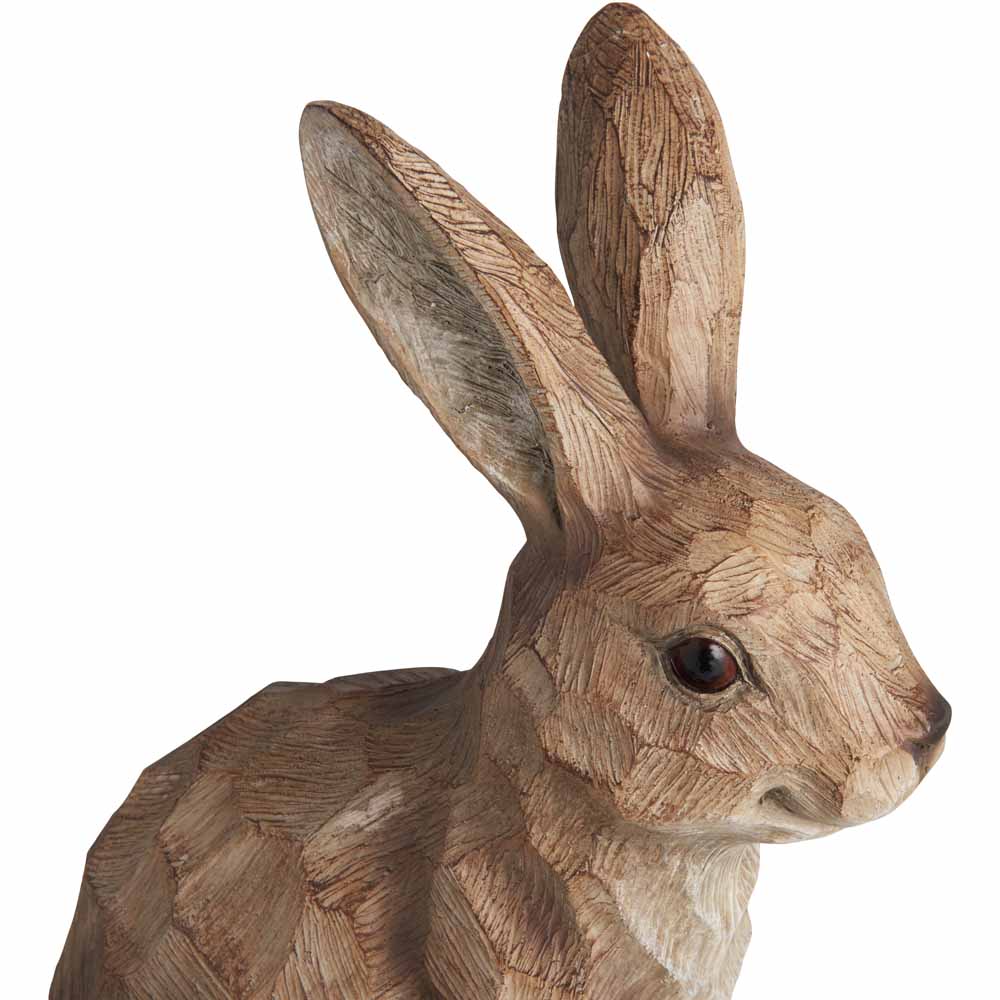 Wilko Wood Effect Rabbit Ornament Image 3