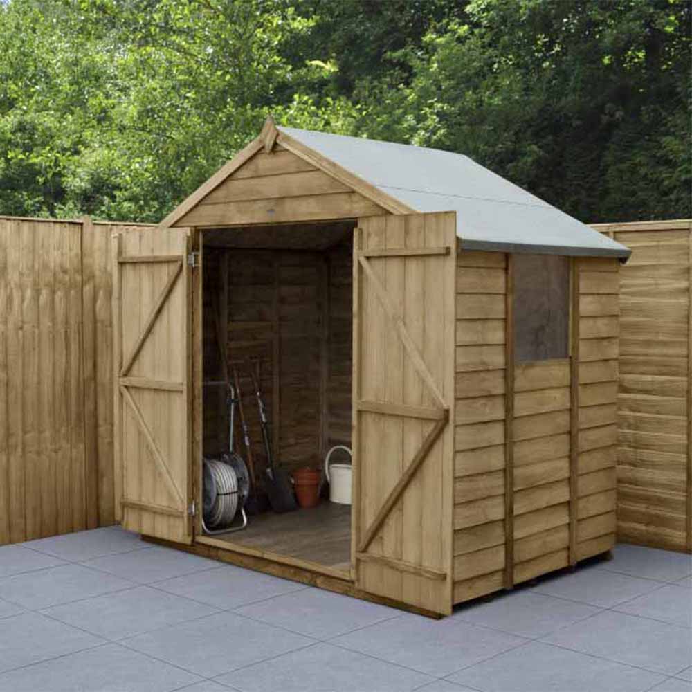 Forest Garden 7 x 5ft Double Door Overlap Pressure Treated Apex Shed Image 11