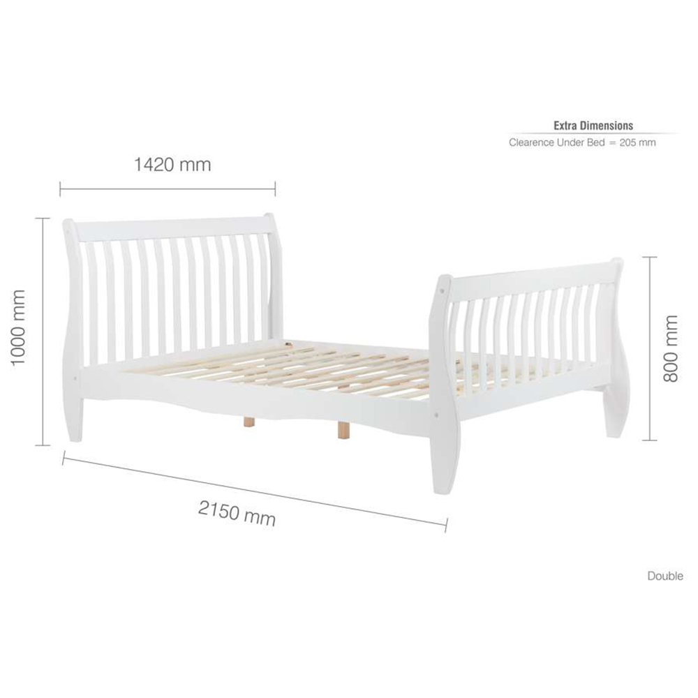 Belford Double White Wooden Bed Image 9