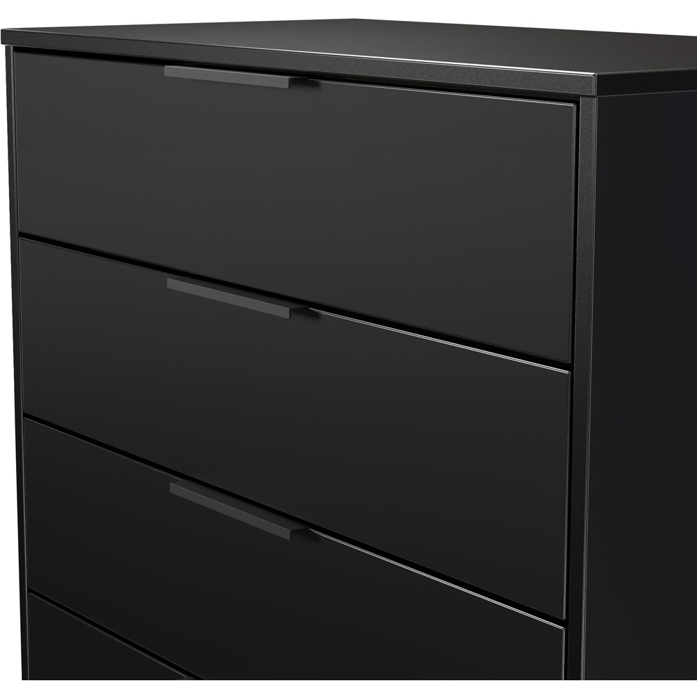 Crowndale Hong Kong 4 Drawer Matt Black Chest of Drawers Ready Assembled Image 6