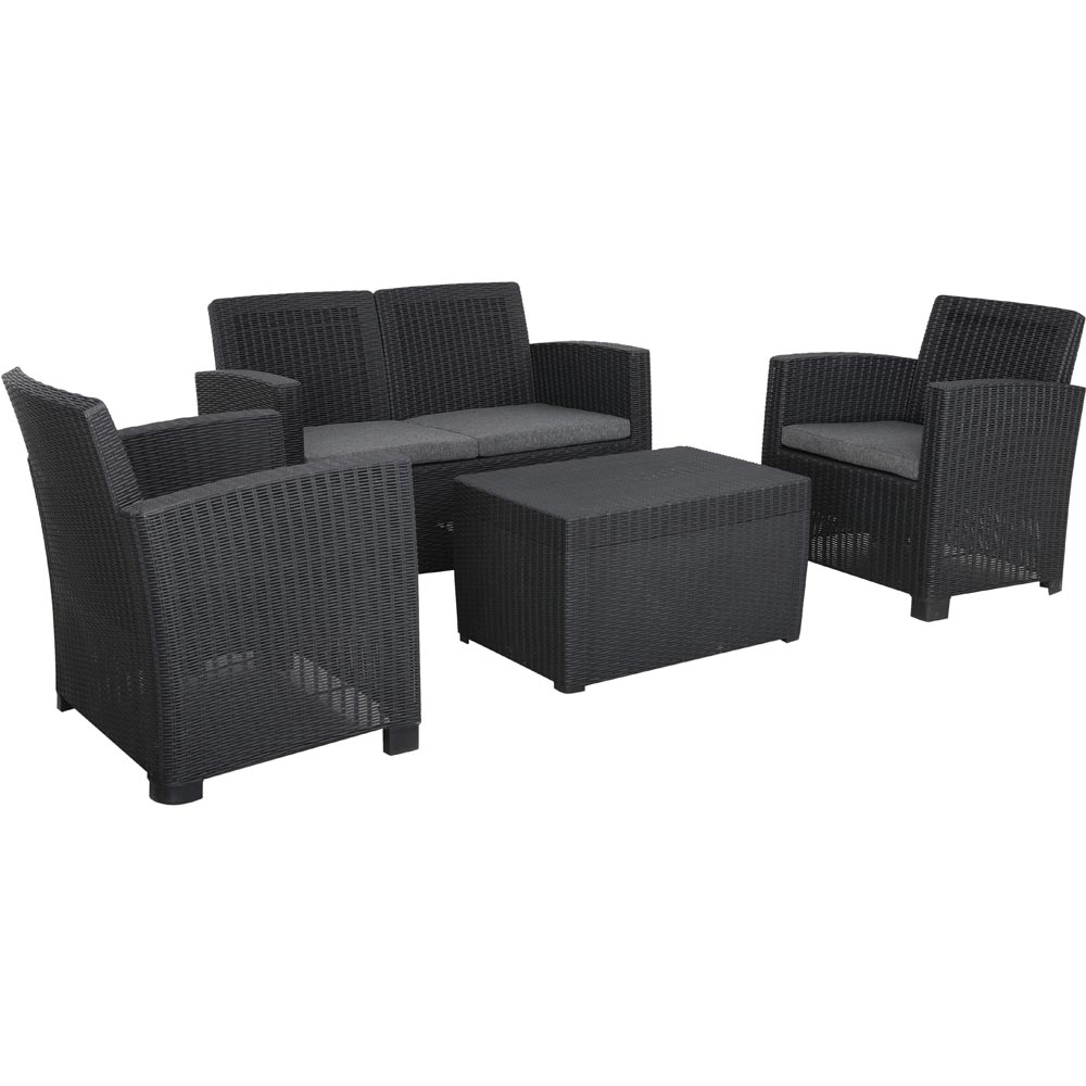 Royalcraft Faro 4 Seater Black Conversation Lounge Set Image 2