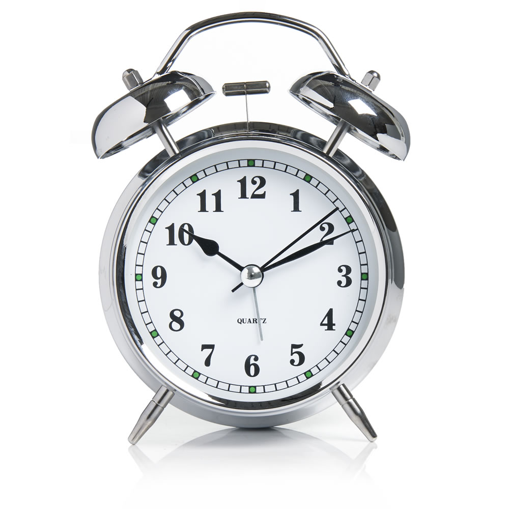 Wilko Bell Alarm Clock Silver Image