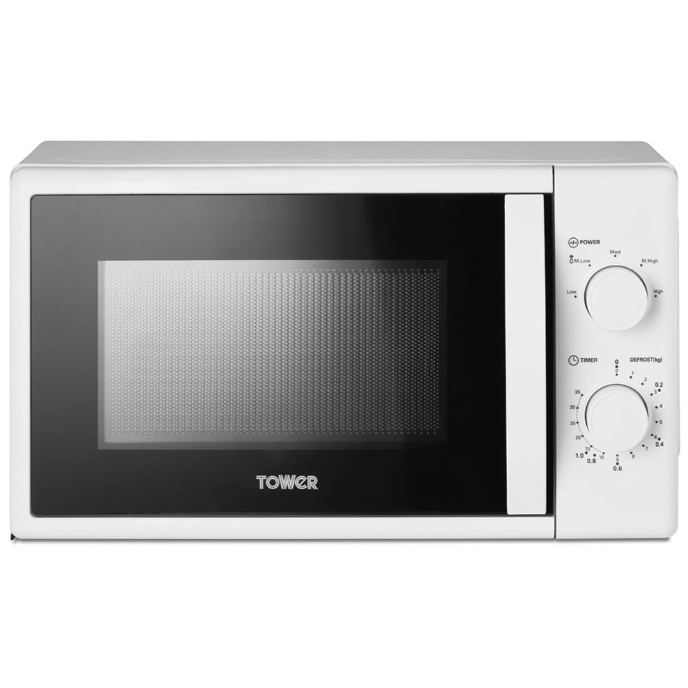 Tower T24034WHT White 20L Manual Microwave 700W Image 1