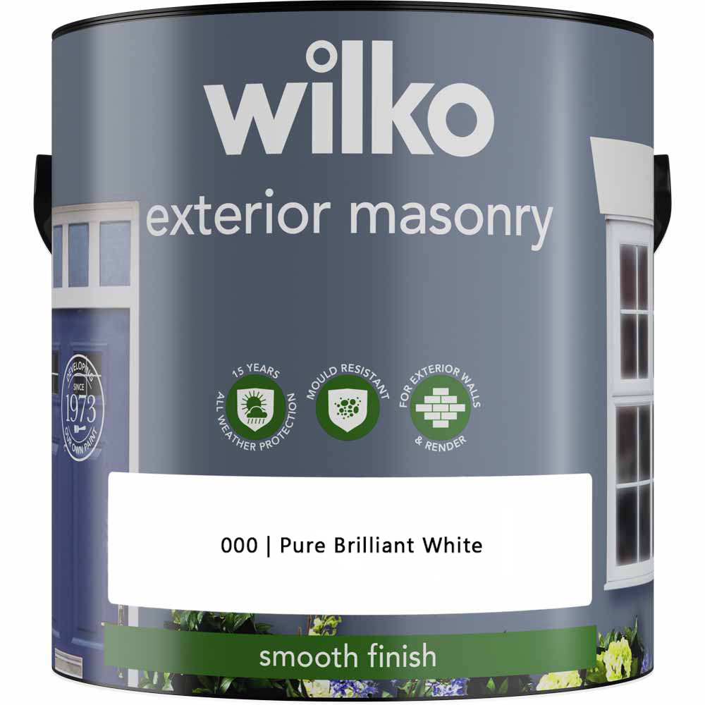 Wilko Pure Brilliant White Smooth Masonry Paint 2.5L Image 2