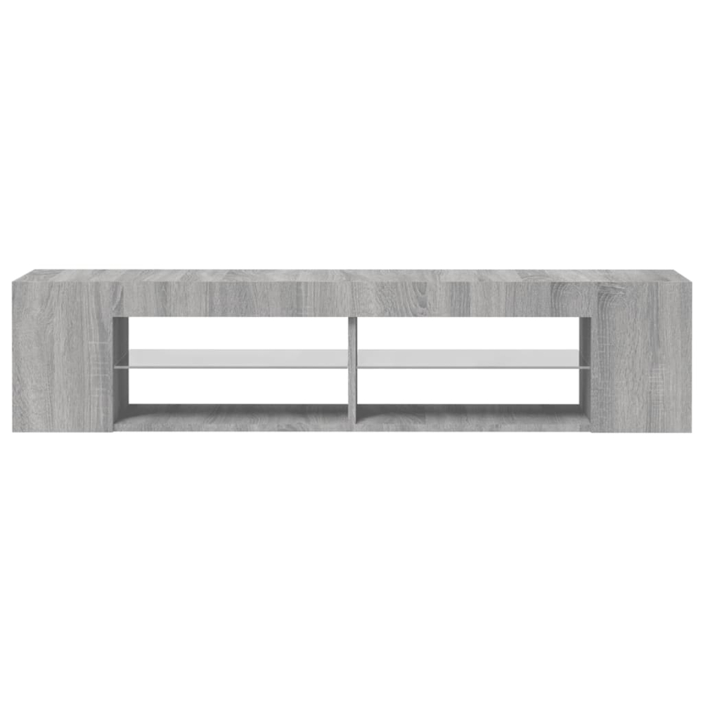 vidaXL 4 Shelf Grey Sonoma TV Cabinet with LED Lights Image 4