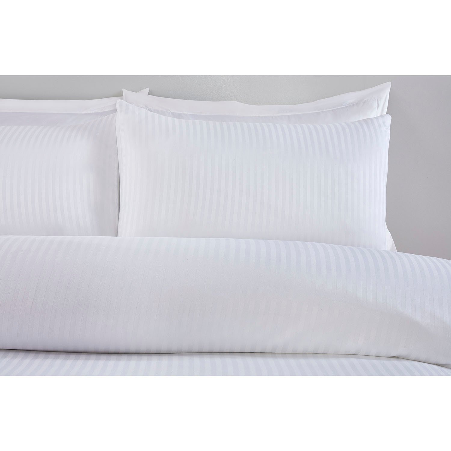 Pimlico Satin Stripe Duvet Set - White / King Image 3