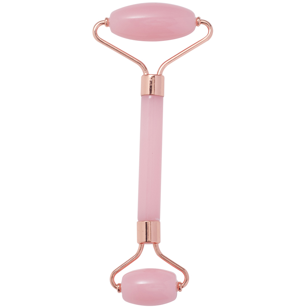 Living and Home Pink Face Roller and Gua Sha Stone Tool Set Image 3