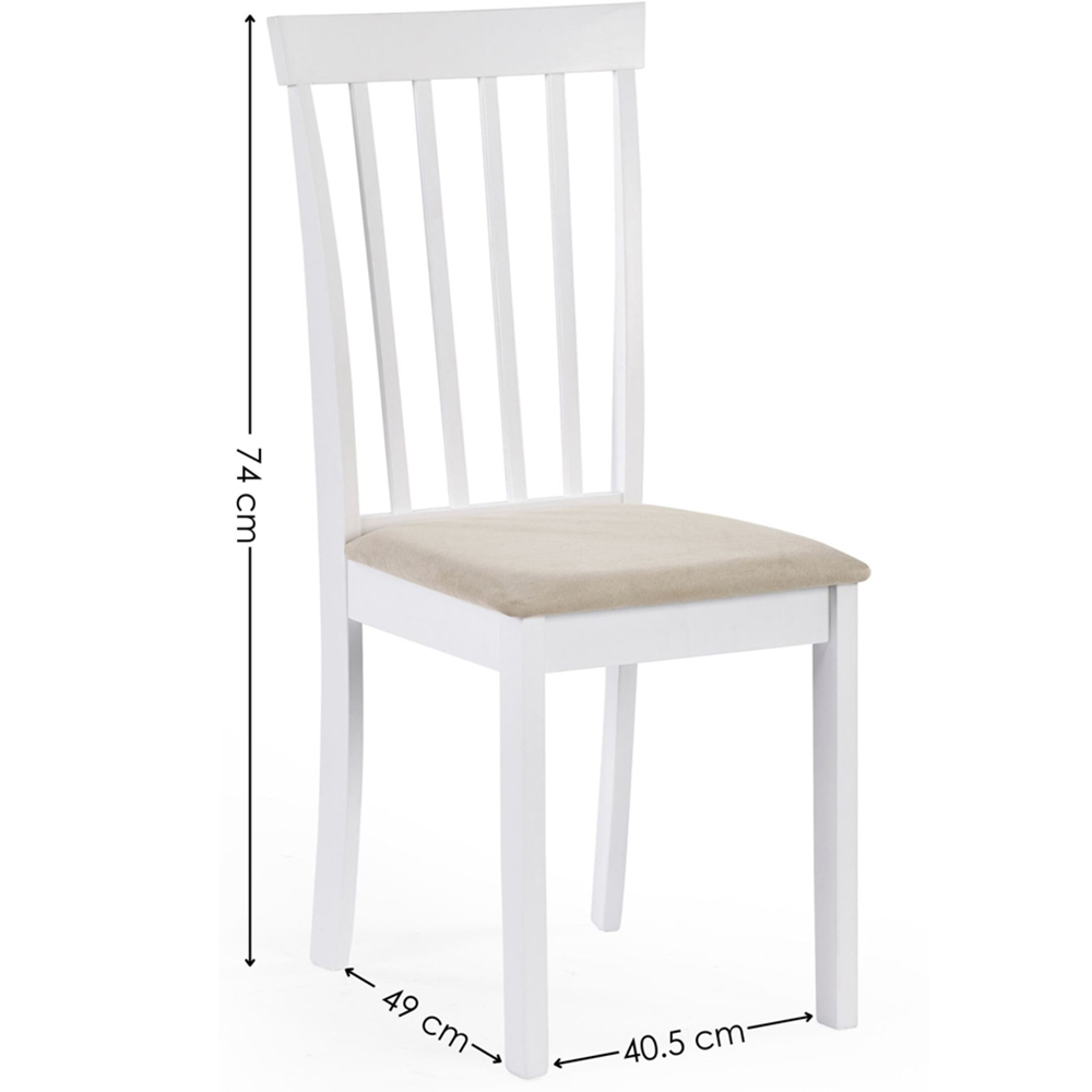 Julian Bowen Orwell 4 Seater Round Dining Set White and Beige Image 9