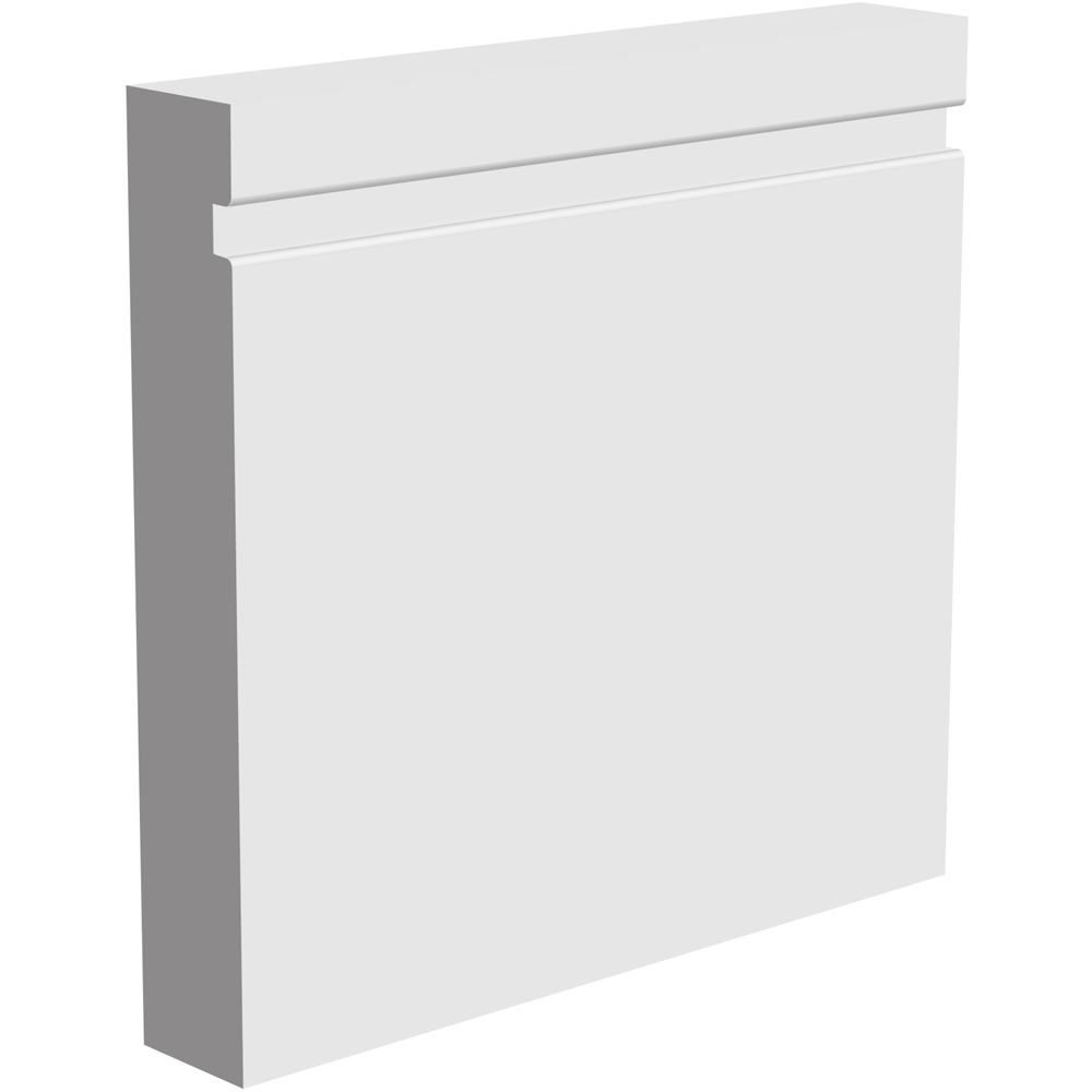 National Skirting White Groove I Primed Skirting Board 18mm 120 x 4200mm Image 1