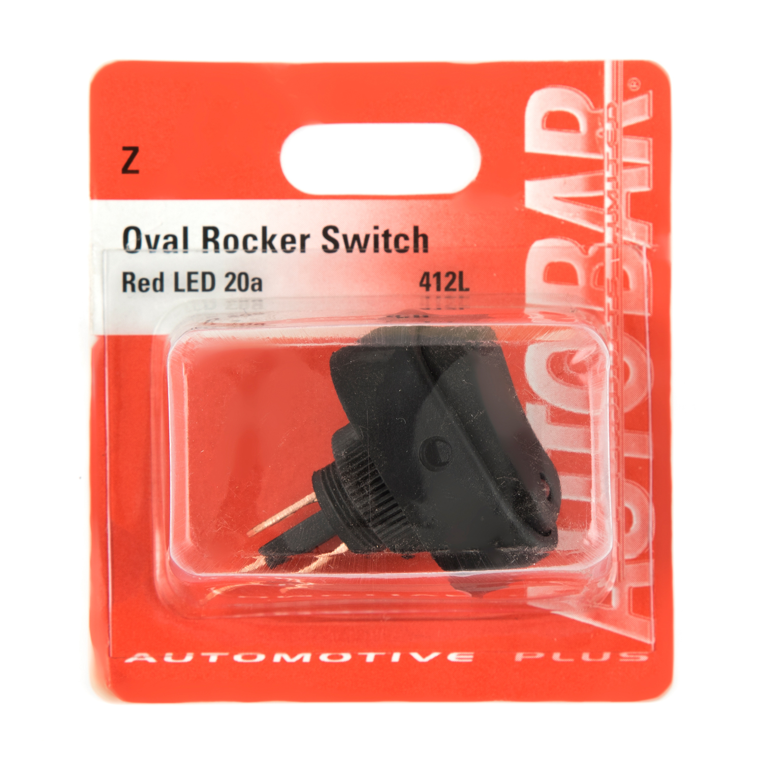 Autobar 20 Amp Red LED Oval Rocker Switch Image