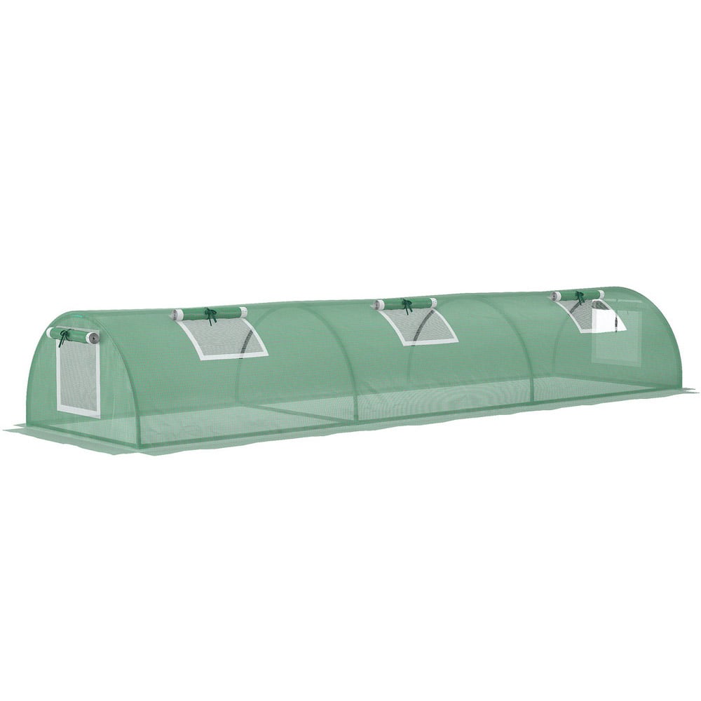 Outsunny Green PE 2.6 x 9.8ft Polytunnel Mini Greenhouse Image 1